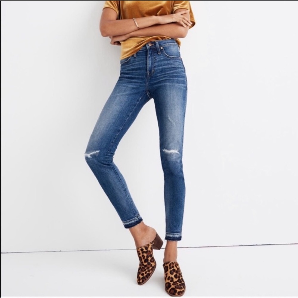 MADEWELL 9” High-Rise Distressed Skinny Blue Jeans Women’s Size 23